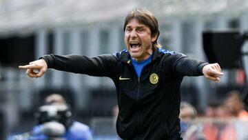 Antonio Conte, durante uno de sus partidos con el Inter de Milan.