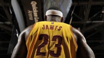 LeBron James, en el partido de ayer ante los Thunder disputado en Cleveland.