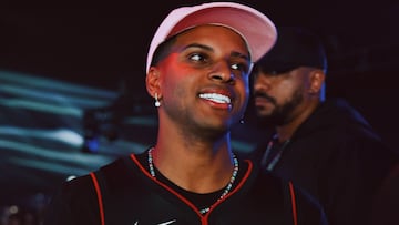 Rodrygo, jugador del Real Madrid, animando a los Miami Heat de la NBA.