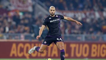 Amrabat, at the Olympic in Rome in a Rome-Fiorentina.