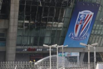 Incendio en el estadio del Shanghái Shenhua