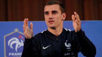 Soccer Football - World Cup - France Press Conference - France Training Site, Moscow, Russia - July 13, 2018 France's Antoine Griezmann during the press conference REUTERS/Maxim Shemetov