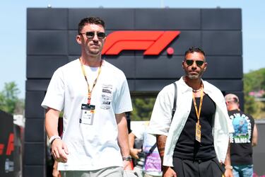 Aymeric Laporte a su llegada al circuito de Barcelona-Cataluña, en Montmeló (Barcelona).