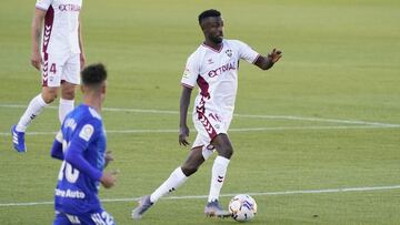 Diamanka, en partido con el Albacete.