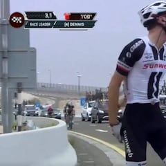 Dumoulin se hace viral al lanzar su bici al suelo en Abu Dhabi