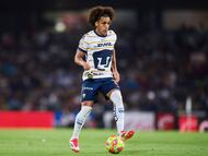 Adalberto Carrasquilla of Pumas during the 12th round match between Pumas UNAM and Monterrey as part of the Liga BBVA MX, Torneo Clausura 2025 at Olimpico Universitario Stadium, on March 16, 2025 in Mexico City, Mexico.