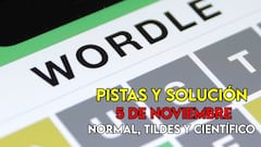 Wordle en español, científico y tildes para el reto de hoy 5 de noviembre: pistas y solución
