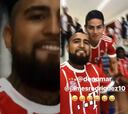 Así se divirtieron Vidal y James antes de la foto oficial de Bayern