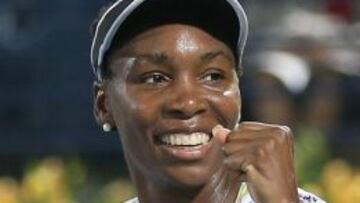 Venus Williams, tras ganar a Alize Cornet en Dubai.