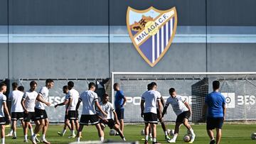 Entrenamiento del Málaga del pasado jueves.