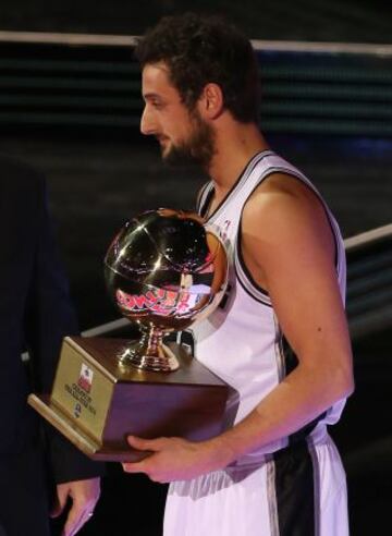 Marco Belinelli, campe¨®n del concurso de triples.