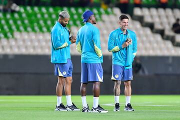  Rodrigo Aguirre, Cristian Borja and Brian Rodriguez of America during the 11th round match between Leon and America as part of the Liga BBVA MX, Torneo Apertura 2024 at Nou Camp  Stadium on October 05, 2024 in Leon, Guanajuato, Mexico.