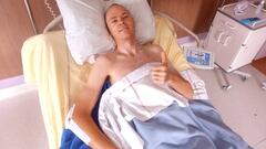 Chris Froome en el hospital de Saint-Etienne.