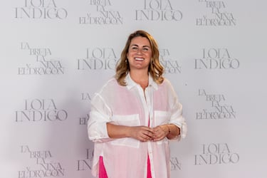 La presentadora Carlota Corredera durante el photocall previo al concierto Lola Índigo en el Estadio Riyadh Air Metropolitano.