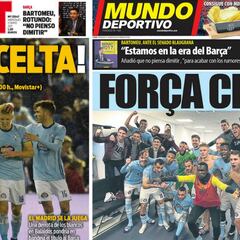 La prensa de Barcelona no se tapa: "¡Força Celta!"