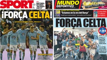 Portadas de &#039;Sport&#039; y &#039;Mundo Deportivo&#039; el mi&eacute;rcoles, 17 de mayo de 2017.