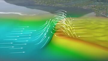 Así se generan las olas en Teahupoo, Tahití (Polinesia Francesa). En Google Earth.