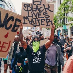 Hamilton en la manifestación 'Black Lives Matter' de Londres