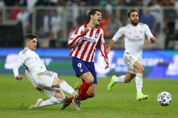 Fede Valverde was shown the red card after a professional foul on Álvaro Morata who was through on goal.