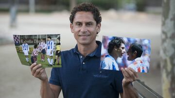 Macan&aacute;s posa con fotos de sus duelos ante el Atl&eacute;tico.