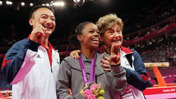 Martha Karolyi, una de las acusadas, en la derecha de la imagen durante los Juegos de Londres.