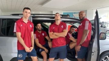 Aunque utilicen mucho el coche, a Alemania el Logroño viajó en avión,