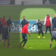 Cristiano training tackle has Juventus teammates cheering