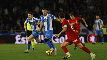 Lucas Pérez, en una jugada ante el Zaragoza.