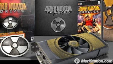 La edición Fully Loaded de Duke Nukem Forever, con una tarjeta gráfica