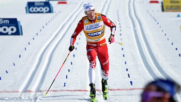 Johannes Hosflot Klaebo of Norway crosses the finish line to win the Cross-Country Skiing Men's 10 km Interval Start Classic Style competition at the FIS Nordic World Cup Lahti Ski Games in Lahti, Finland, March 8, 2026. Lehtikuva/Petri Korteniemi via REUTERS ATTENTION EDITORS - THIS IMAGE WAS PROVIDED BY A THIRD PARTY. NO THIRD PARTY SALES. NOT FOR USE BY REUTERS THIRD PARTY DISTRIBUTORS. FINLAND OUT. NO COMMERCIAL OR EDITORIAL SALES IN FINLAND.