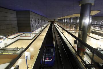 Vista de la estación de Metro "Estadio Metropolitano". 