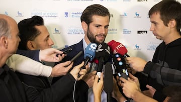 Nacho, defensa del Real Madrid, atienen a la prensa tras participar como ponente en el evento &#039;Madrid se mueve para frenar la diabetes&#039; con motivo del D&iacute;a Mundial de la enfermedad, de la que el canterano es paciente desde los 12 a&ntilde;