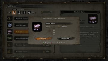 Gastar todo el dinero que tenemos en objetos útiles como el confeti divino en los mercaderes es una buena idea antes de empezar Nuevo Juego+