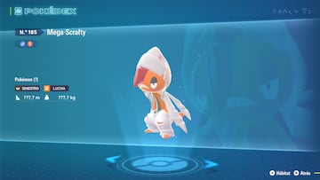 Ciudad Luminalia está inspirada en París, la ciudad de la moda y el amor. Scrafty tenía todas las papeletas de recibir una Mega que apoye el estilazo urbano que derrochaba. Aquí le vemos presente con un chandal completamente blanco, que crea un contraste fantástico con su anaranjada piel. Gran diseño.