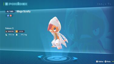 Ciudad Luminalia está inspirada en París, la ciudad de la moda y el amor. Scrafty tenía todas las papeletas de recibir una Mega que apoye el estilazo urbano que derrochaba. Aquí le vemos presente con un chandal completamente blanco, que crea un contraste fantástico con su anaranjada piel. Gran diseño.