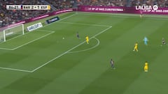 El gesto de Lamine antes de marcar a portería vacía el 3-1 que no ha gustado a los pericos