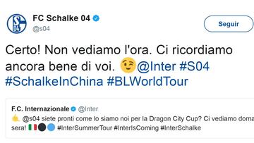 El Schalke 04 se burl&oacute; del Inter a trav&eacute;s de Twitter.
