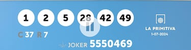 La Primitiva: comprobar los resultados del sorteo de hoy, lunes 1 de julio
