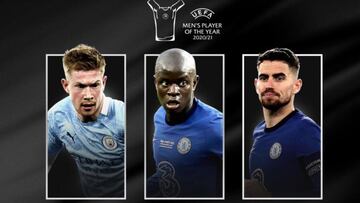 De Bruyne, Kant¨¦ y Jorginho, finalistas al Jugador UEFA del a?o