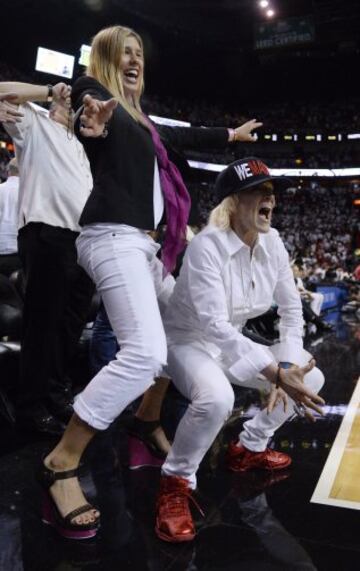 El campeón, el único que no ha fallado como local. Y las aficionadas de los Heat, tan felices.