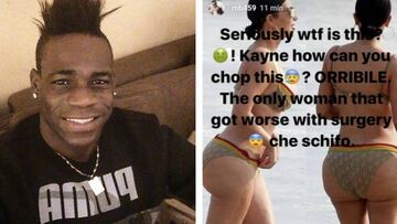 Mario Balotelli se burla de las fotos de Kim Kardashian. Fotos: Instagram