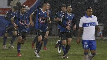 Futbol, Huachipato vs Universidad Catolica
Fecha 16, campeonato Nacional 2021.
El jugador de la Huachipato Benjamin Gazzolo, celebra su gol contra Universidad Catolica durante el partido de primera division realizado en el estadio Cap en Talcahuano, Chi
