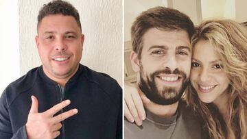 Im&aacute;genes de Ronaldo Nazario y de Gerard Piqu&eacute; con Shakira.