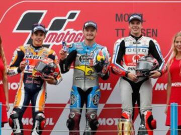 Marc Márquez, Jack Miller y Scott Redding en el podio. 