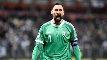 Zenica (Bosnia and Herzegovina), 31/03/2026.- Goalkeeper Gianluigi Donnarumma of Italy celebrates after his team scored the opening goal during the FIFA World Cup 2026 European playoff match between Bosnia and Herzegovina and Italy in Zenica, Bosnia and Herzegovina, 31 March 2026. (Mundial de Fútbol, Bosnia-Herzegovina, Italia) EFE/EPA/NIDAL SALJIC