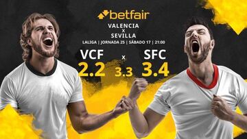 Valencia CF vs. Sevilla FC: horario, TV, estadísticas, clasificación y pronósticos