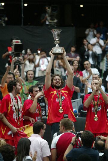 Gasol fue el alma de la selecci¨®n espa?ola en el Mundial de Jap¨®n 2006. Pese a no disputar la final, el combinado se proclam¨® campe¨®n.