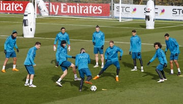 Buen ambiente en el entrenamiento previo al PSG