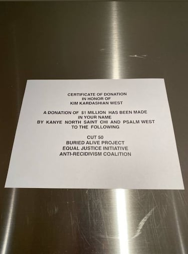 Kanye West dona un millón de dólares en honor a Kim