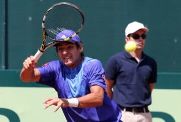 Christian Garin en su duelo ante Duilio Beretta el viernes.